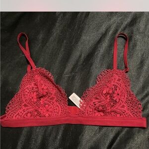 Victoria's Secret Lace Bralette in Deep Red